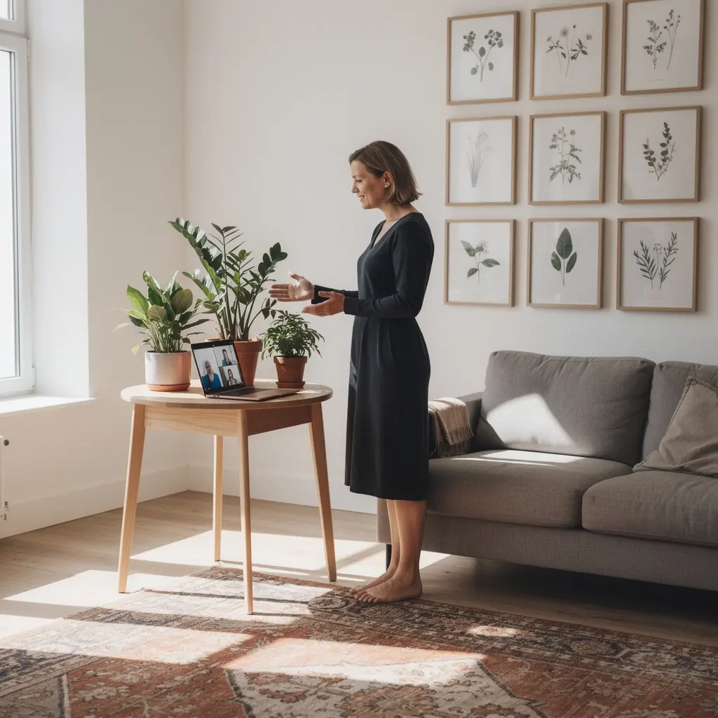 Erinevad valgustuse elemendid ja sisustuselementide paigutus, mis toovad esile ruumi avaruse.